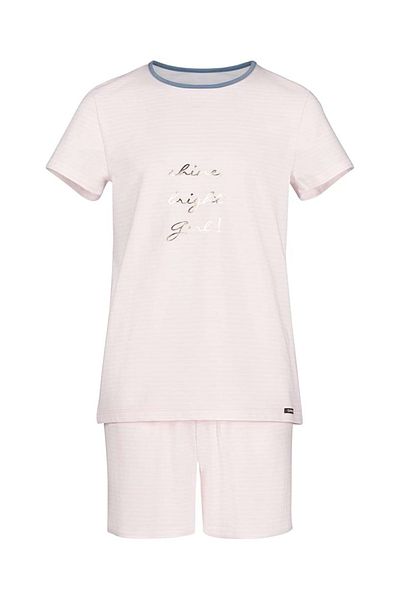 Skiny Mädchen Schlafanzug Set 2 tlg.- Every Night at Skiny, Pyjama-Kurs, Kinder, Streifen, 140-176