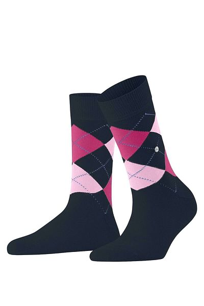 Burlington Damen Socken – Königin, Kurzstrümpfe, Baumwolle, Rautenmuster, Logo