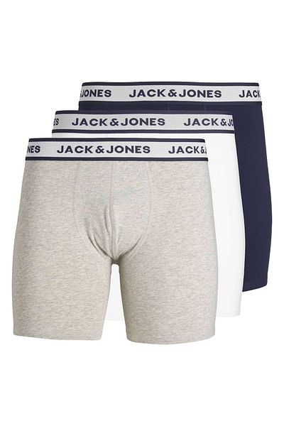 Jack & Jones JACK&JONES Herren Boxershorts, 3er Pack - JACSOLID, Baumwoll-Stretch, einfarbig