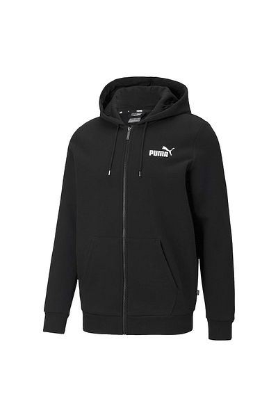 Puma Herren Sweatjacke – FZ Hoodie mit kleinem ESS-Logo, Kapuze, Reißverschluss, Baumwoll-Mix
