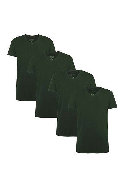 Bamboo Basics Herren Amendment VELO, 4er-Pack – Unterhemd, V-Ausschnitt, Single-Jersey