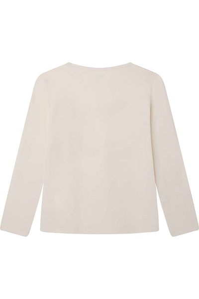 Pepe Jeans Mädchen Langarmshirt - HANA GLITTER LS, Baumwolle, Rundhals, Glitzer, Logo, einfarbig