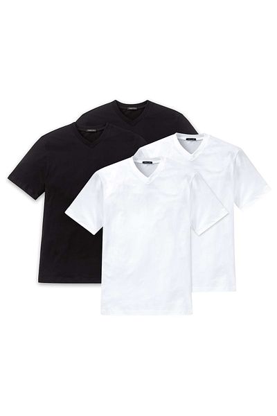 Schiesser Herren American Ticket 4er Pack – 1/2 Arm, Unterhemd, V-Ausschnitt