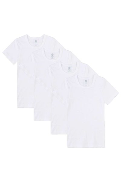Sanetta Jungen T-Shirt, 4er Pack - Unterhemd, Basic, Bio-Baumwolle