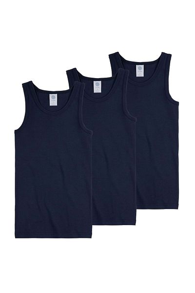 Sanetta 3er-Pack Jungen Unterhemden – Unterhemd, Basic, Bio-Baumwolle, Einfarbig