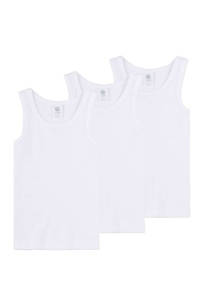 Sanetta 3er-Pack Jungen Unterhemden – Unterhemd, Basic, Bio-Baumwolle, Einfarbig