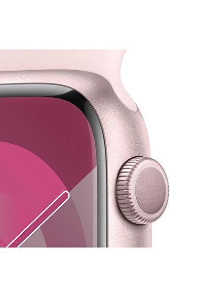 Apple Watch Series 9 GPS 45mm Pembe Alüminyum Kasa ve Uçuk Pembe Spor Kordon - M/L