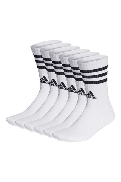 adidas Unisex Socken, 6er Pack - 3-Streifen Cushioned Crew, Logo, Streifen, gepolstert