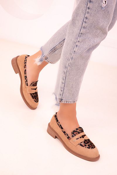 SOHO Nerz Wildleder-Leopard Damen Freizeitschuhe 18421