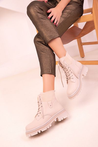 SOHO Beige Women's Boots & Booties 18444