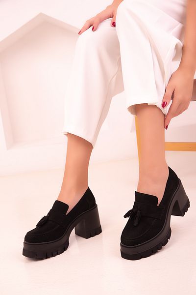 SOHO Black Suede Women's Casual Shoes 18426