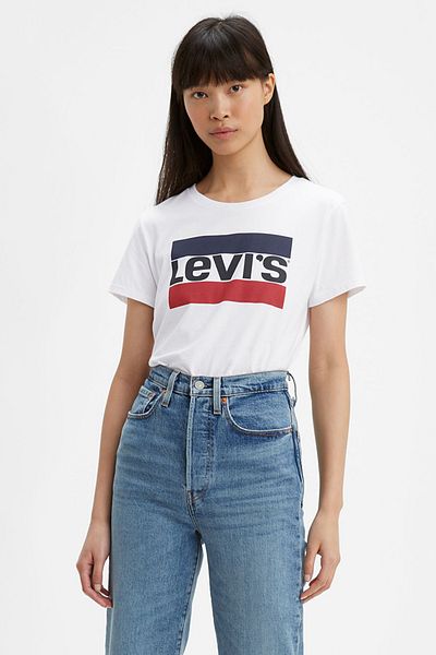 Levis white t 2025 shirt for women
