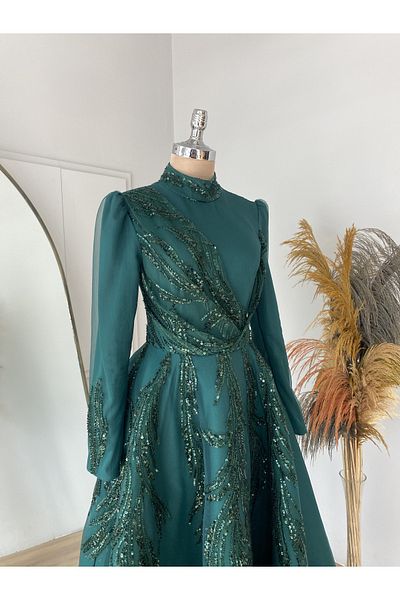 Lavienza Sude Fluffy Evening Dress