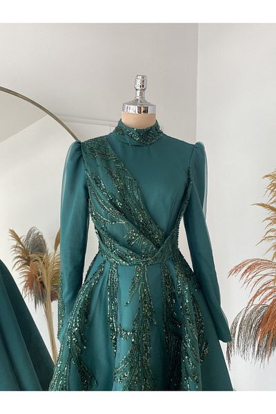 Lavienza Sude Fluffy Evening Dress