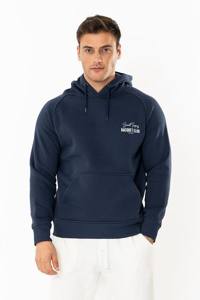Coredra Racquet Club Regular Hoodie Ανδρικά - Navy Blue