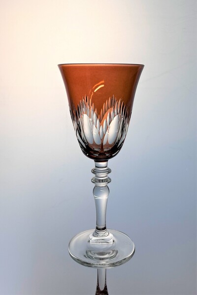 DECOSTYLE Patentli Tasarım Lismore Renkli Kadeh Bardak 270cc - Tekli Lüks Cam Su ve Meşrubat Sunumu