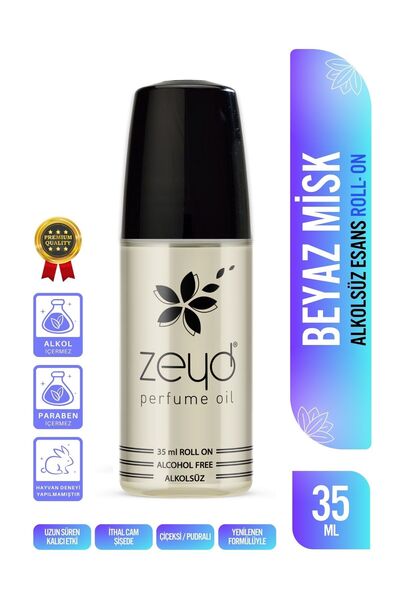 zeyd Beyaz Misk Kokulu Alkolsüz Esans 35 ml Parfüm Esansı Roll-on EDP Cep Parfüm Esansiyel Yağ8967552024