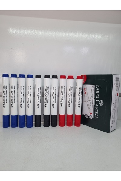 Faber Castell tahta kalemi Faber-castell 3renk 10lu paket w153.siyah3.mavi4.k...