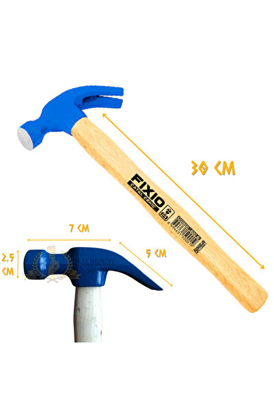 FIXIO Ahşap Saplı Çatal Çekiç 300 gr.