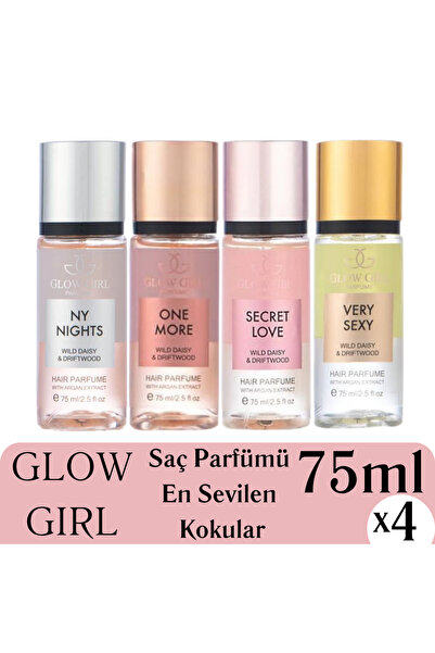 GLOW GİRL Glow Girl Hair Perfume Saç Parfümü 75m X 4 ad - En Çok Sevilen 4 Çeşit