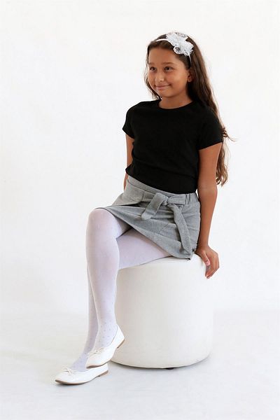 Daymod PUNTO SILVERY CROWN WHITE CHILDREN'S PANTY SCHOOL SOCKS