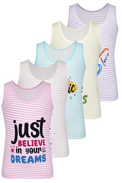 biyokids Girl's Undershirt 5 Pack BYO3485