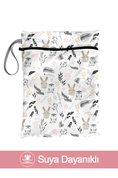 Bunnybons Tavşan - Islak/Kuru Kirli Temiz Kıyafet, Mayo, Bebek Çamaşır Çantas...