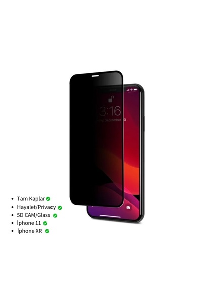 POWELL İphone 11 Hayalet Gizli Hayalet 5D Tam Kaplayan Kırılmaz Cam Ekran Kor...