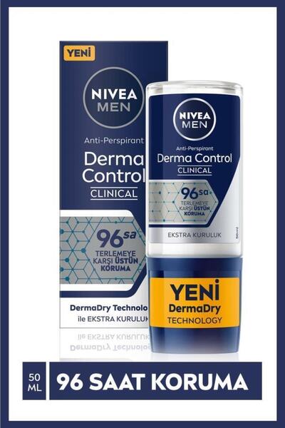 NIVEA Derma Control Clinical Erkek Roll-on 50 Ml,96 Saat Üstün Koruma,ekstra ...