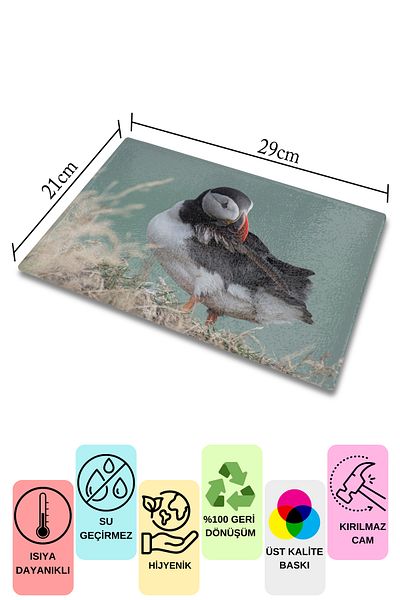 Postifull Cutting Board, Thick And Unbreakable Glass Print Nature Themed - 21*30cm - Chopping Board, Kitchen Decor
