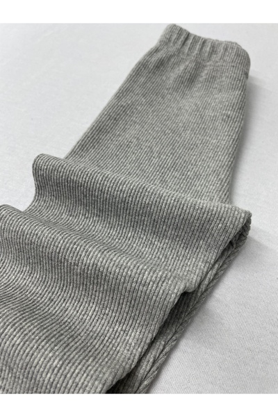 Berat moda Fleksibilne tajice od twill tkanine, sive melange, za decu