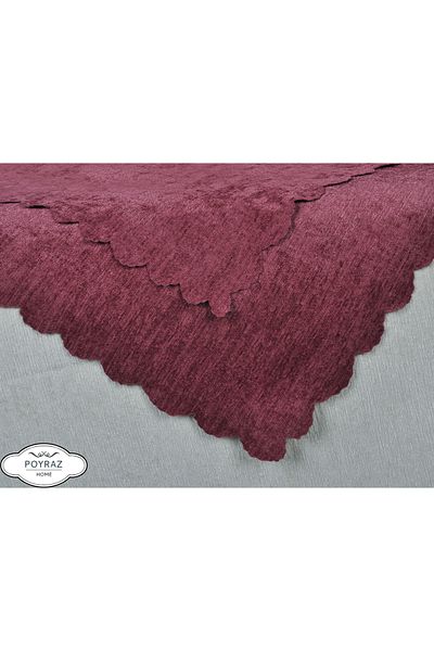 POYRAZ Shiny Chenille Dark Rose Double Sided Sofa Sofa Bed Cover Shawl
