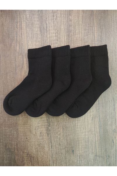 Leement socks Детски хавлиени чорапи с подметка 4 чифта, дебели памучни зимни безшевни пръсти