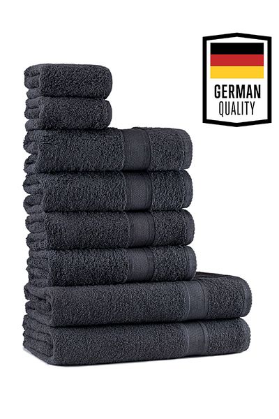 Tuiste Towel Set Anthracite Gray, 2 Bath Body 4 Hand Face 2 Small Kitchen