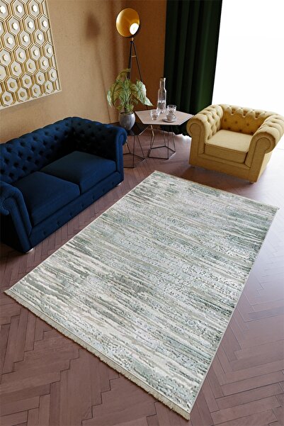 10 Post Online Salon Halısı Modern Spor Haki Kaydırmaz Kesme Yıkanabilir İnce...