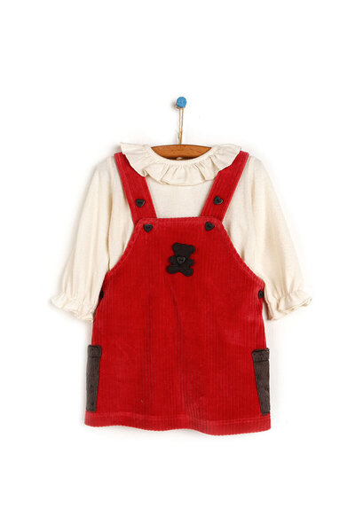 ebebek Hello Baby HelloBaby Crazy Bears Baby-Mädchen-Samt-Latzhose-Sweatshirt