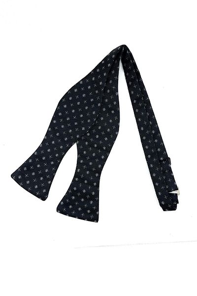 Kravatkolik Black Small Pattern Open Bow Tie AP126