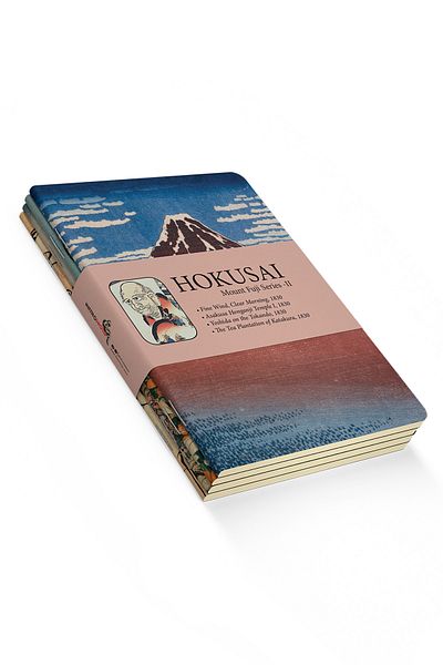 retronote Set de 4 caiete Hokusai 2 - Seria Fuji Mount II - Necăptușit - 48 pagini - 10,5x14cm