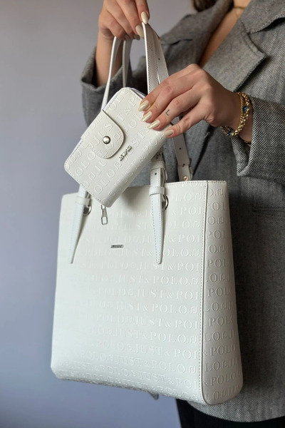 Just Polo حقيبة كتف نسائية يومية كبيرة الحجم مكونة من 4 أقسام مناسبة للاستخدا...