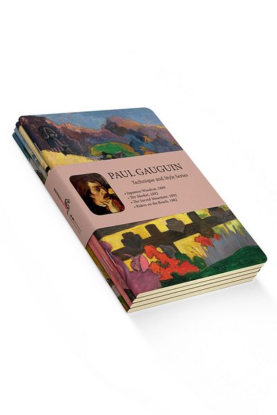 retronote مجموعة دفاتر ملاحظات Paul Gauguin مكونة من 4 قطع - سلسلة تقنية وأسلوب - غير مبطنة - 64 صفحة - 10,5x14 سم