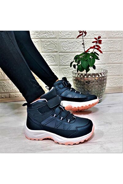 Jump 29194 Siyah-Pembe Cırtlı Fuspetli Kaymaz Kız Çocuk Bot