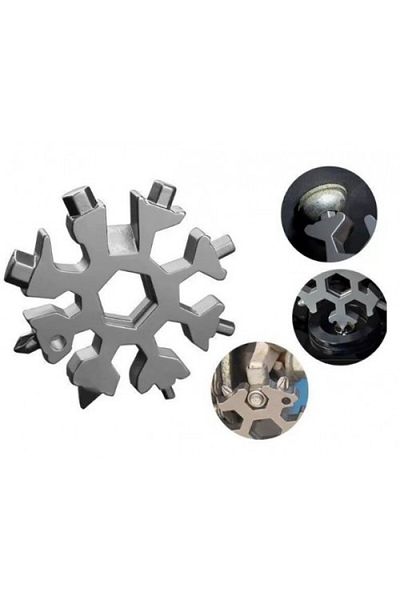 naque Multi-Purpose Snowflake Opener Screwdriver Keychain Allen