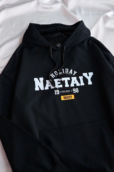 Gofeel Harajuku Aesthetic - Black Hooded Naetaiy Sweatshirt