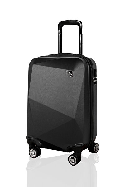 POLO&SKY Elmas Model Siyah Renk 2'li Valiz Seti (kabin+orta)