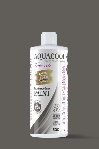 Aquacool Trend Su Bazlı Hibrit Kapı, Dolap, Fayans, Mobilya Boyası Ral 7039 Kuvars Gri