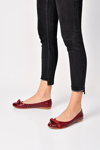 Shoes Time Bordo Kadın Babet 19Y K05