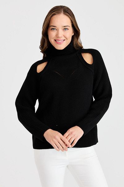 Two Mail SHOULDER DETAILED KNITWEAR BLUZ 22161