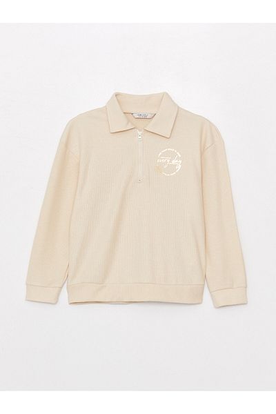 LC Waikiki Μακρυμάνικο φούτερ για κορίτσι με στάμπα Polo