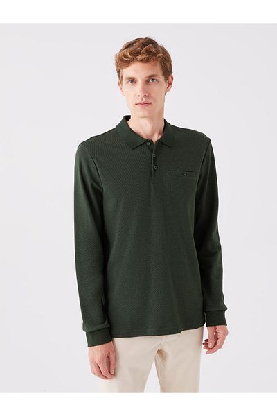 LC Waikiki Pánská mikina - Polo límec, dlouhý rukáv