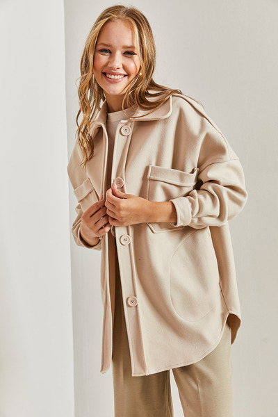 Bianco Lucci Γυναικείο μπουφάν με διπλή τσέπη